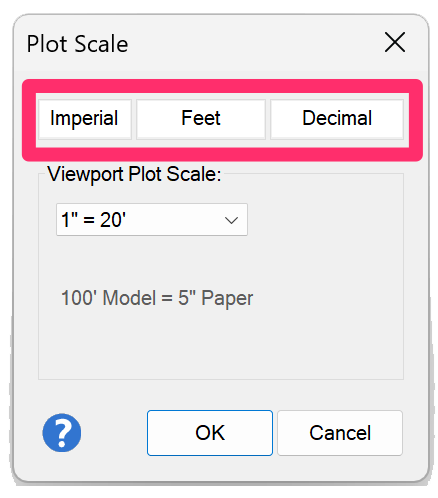 Plot Scale dialog box