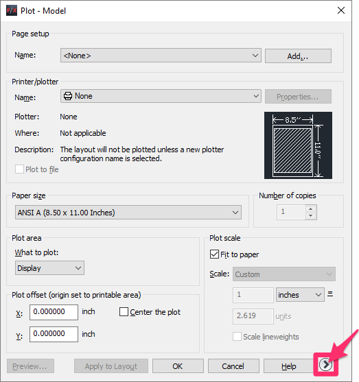 Plot dialog box