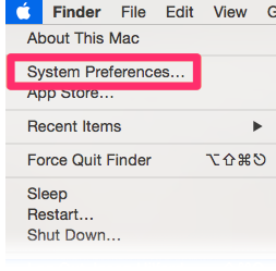 System Preferences option in the apple menu