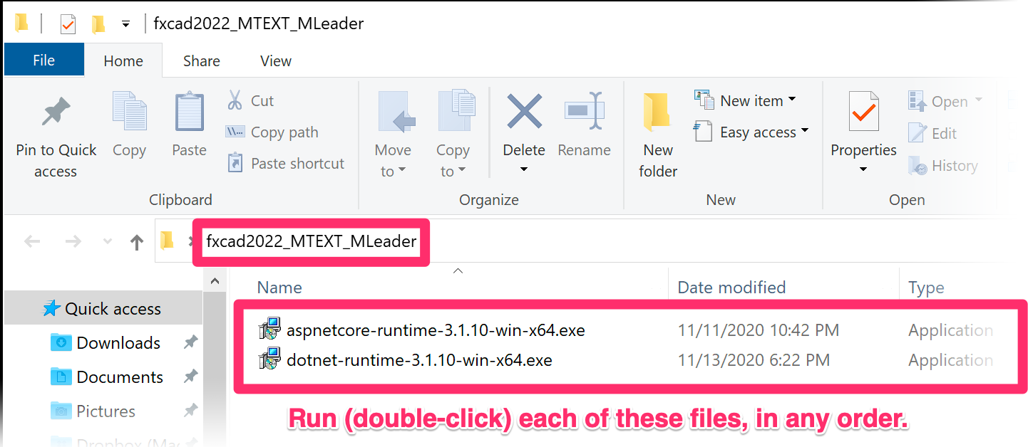 Folder named fxcad2022_MTEXT_MLeader