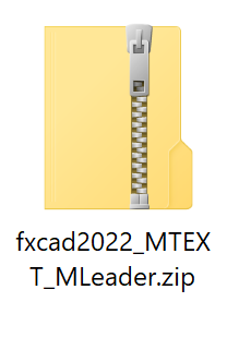 zip file named fxcad2022_MTEXT_MLeader.zip