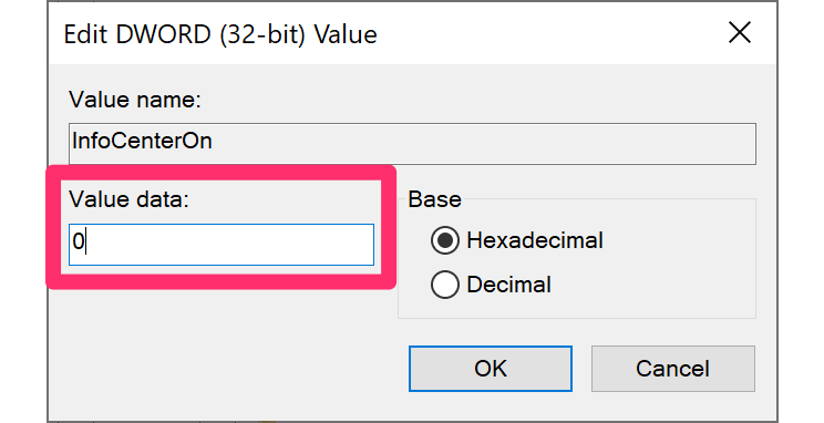 Value data field