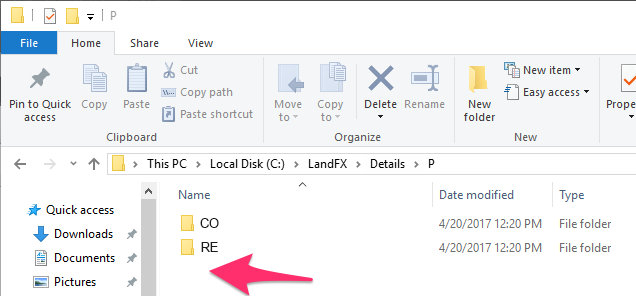 Folder containing missing details missing from correct location in library