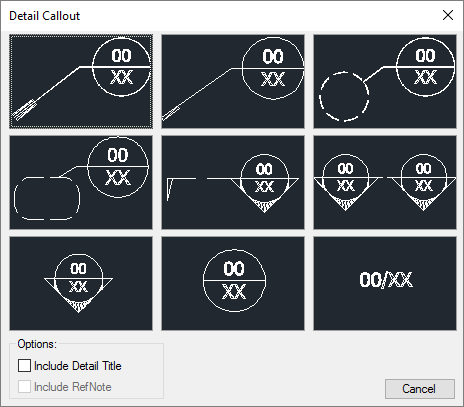 Thumbnail previews of the Detail Callouts