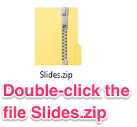 Unzipping the slides.zip file