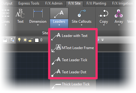 Old site leaders with text on ribbon