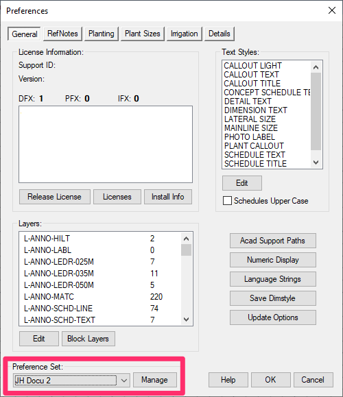 Selecting a Preference Set