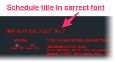Irrigation Schedule with title in correct font