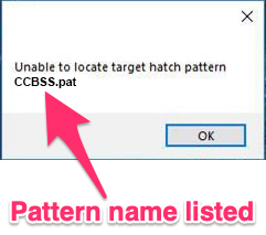 Error listing full name of hatch pattern