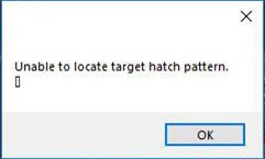 Unable to locate target hatch pattern
