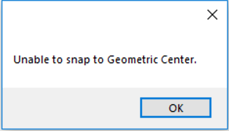 Unable to snap to geometric center
