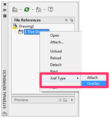 Xref Type, Overlay option