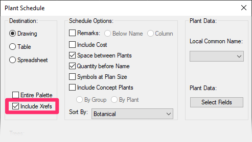 Plant Schedule