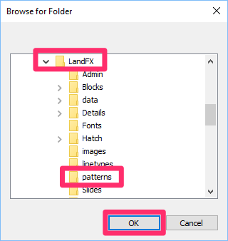 Browse to folder LandFX/patterns