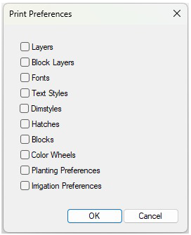 Print Preferences dialog box