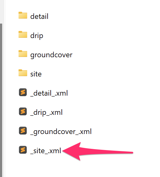 _site_.xml file in the LandFX\Hatch folder