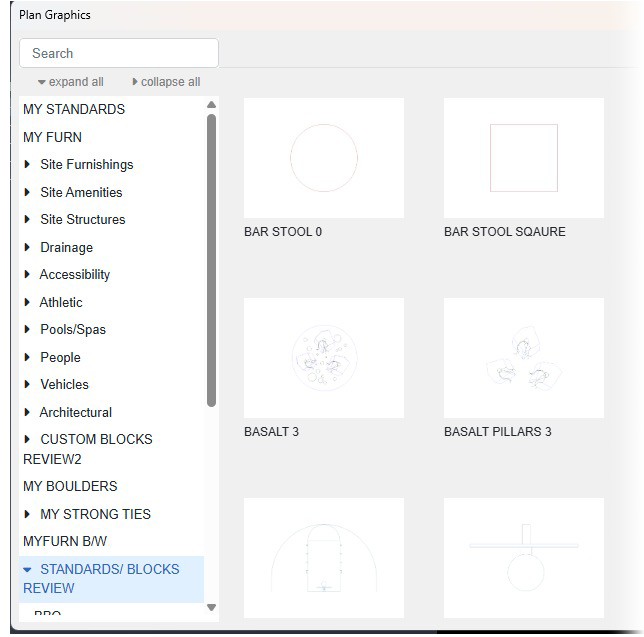Block previews visible when background color is set to white