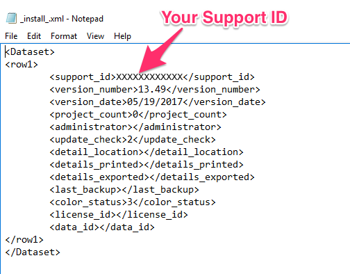 _install_.xml file opened in text editor application