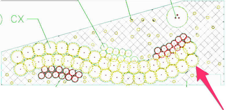 Example of a RefNote hatch that includes an internal boundary with self intersections