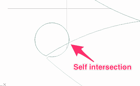 Polyline boundary that includes a self intersection