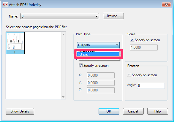 Xref path type Full Path