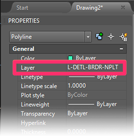Properties panel, Detail Template layer names