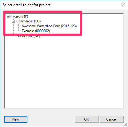 New detail folder listed in the detail folder structure
