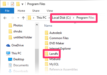 Deleting the folder C:\Program Files\LandFX