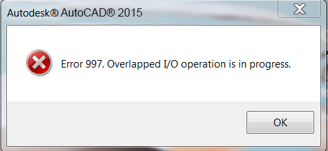 Error 997. Overlapped I/O operation is in progress message