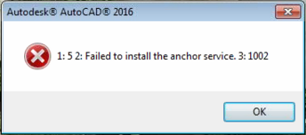 Exampl error message: 1: 5 2: Failed to install the anchor service. 3: 1002