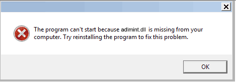 The program can't start because adlmint.dll is missing from your computer error