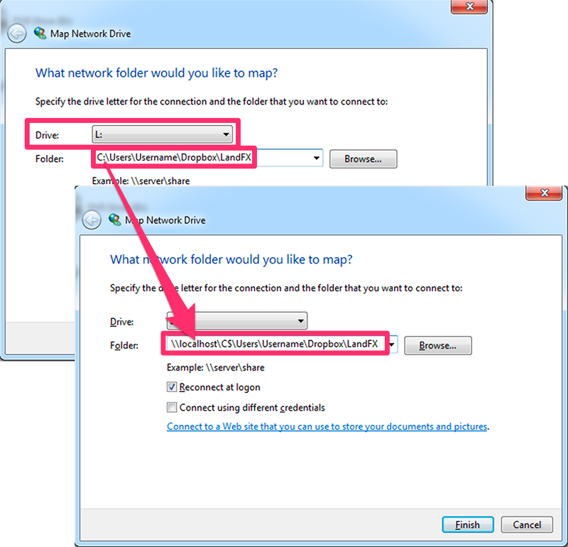 windows 7 change mapped drive letter