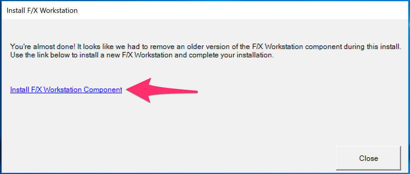 Connect F/X CAD to Your Server or Shared Online Folder dialog box, Install F/X Workstation link, Single-User installation
