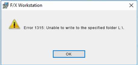 Error 1315: Unable to write to the specified folder