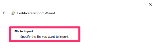 Prompt to specify the file you want to import