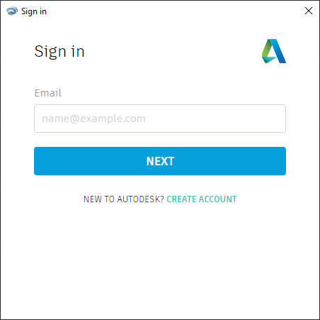 Autodesk sign-in screen