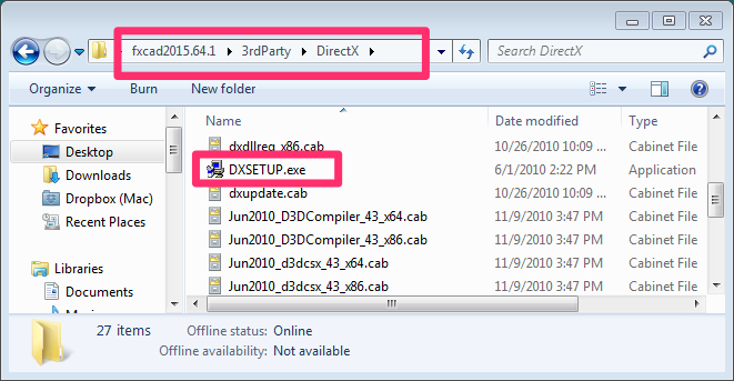 How to use a previous DirectX version in AutoCAD Products