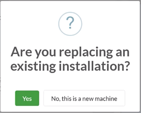 Are you replacing an existing installation? prompt