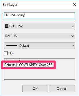 Edit Layer dialog box, layer name changed