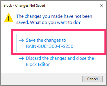 Close Block Editor and save changes