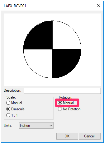 Dialog box for editing a symbol, Manual Rotation option selected