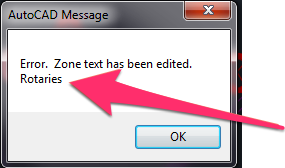 Error: Zone text has been edited. Rotaries