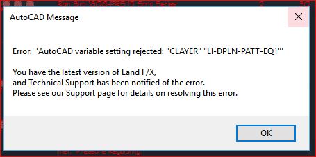 AutoCAD variable settings rejected: 'CLAYER' error