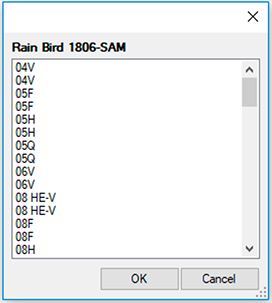 Nozzle list showing duplicate sizes when placing a specific piece of equipment