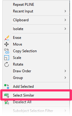 Select Similar menu option