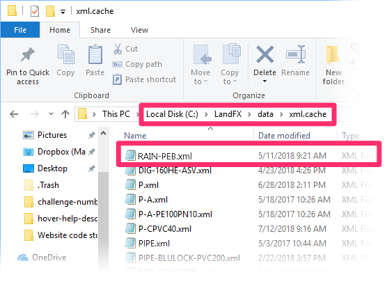 Deleting the XML file for the problematic valve model from the LandFX/data/xml.cache folder