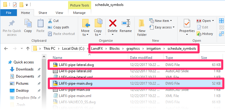 Pipe source files in the folder LandFX/Blocks/graphics/irrigation/schedule_symbols