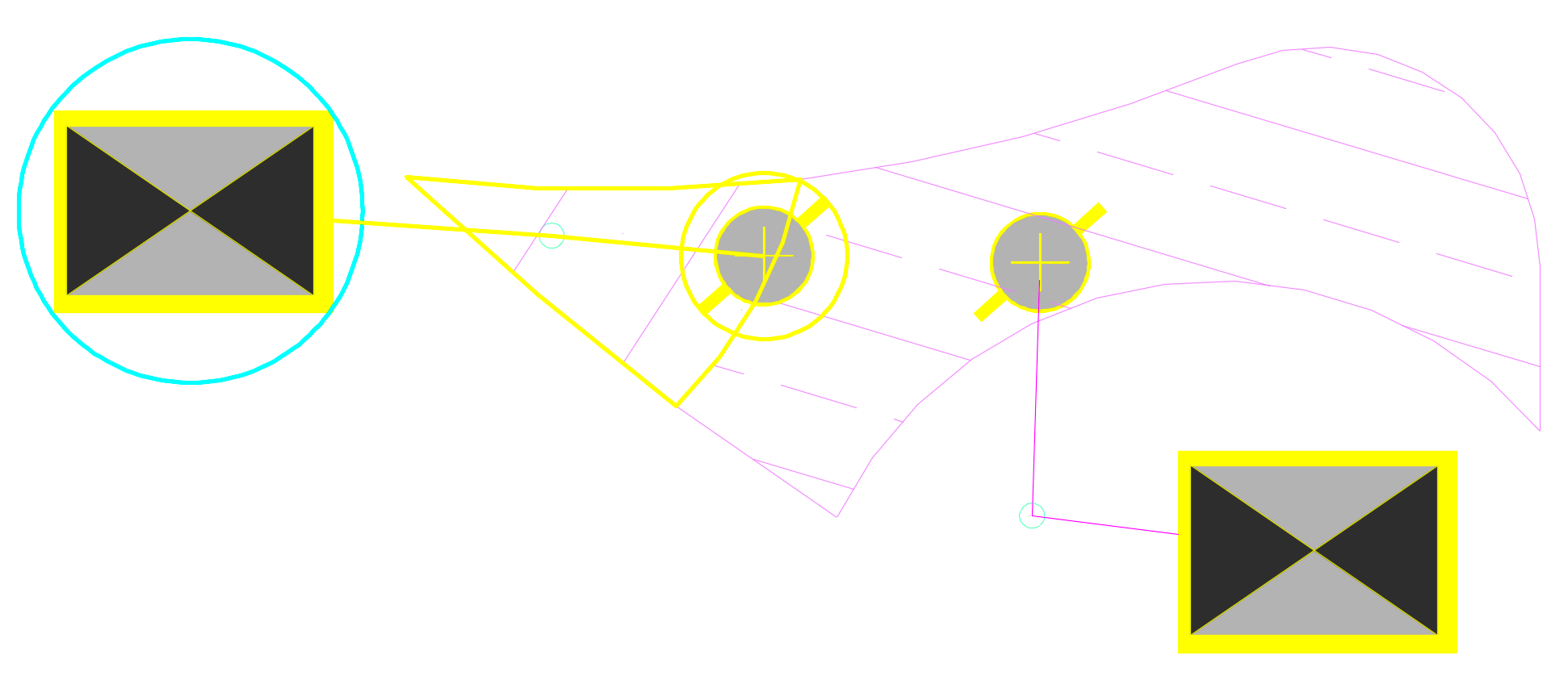 Close-up of zone that includes only one transition point