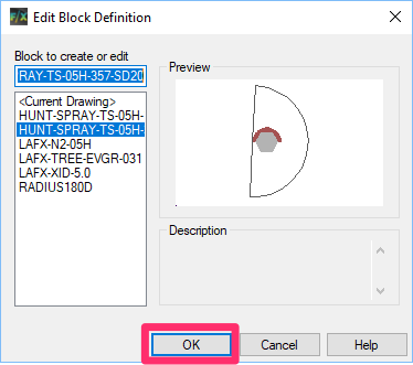 Edit Block Definition dialog box, OK button