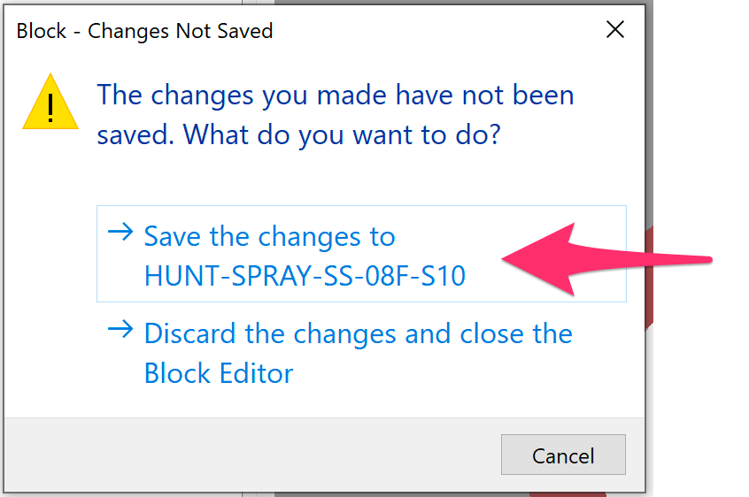 Close Block Editor and save changes